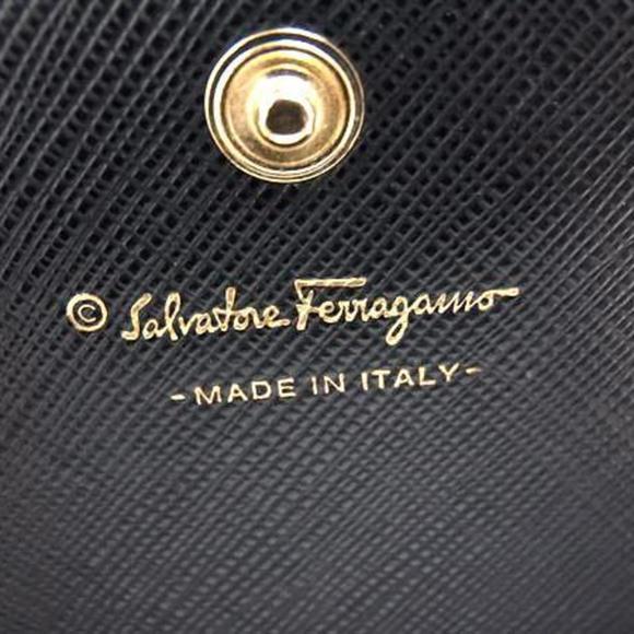 Salvatore Ferragamo Vara Ribbon Flap Wallet, Size 22, C127, Black Leather, Wo...